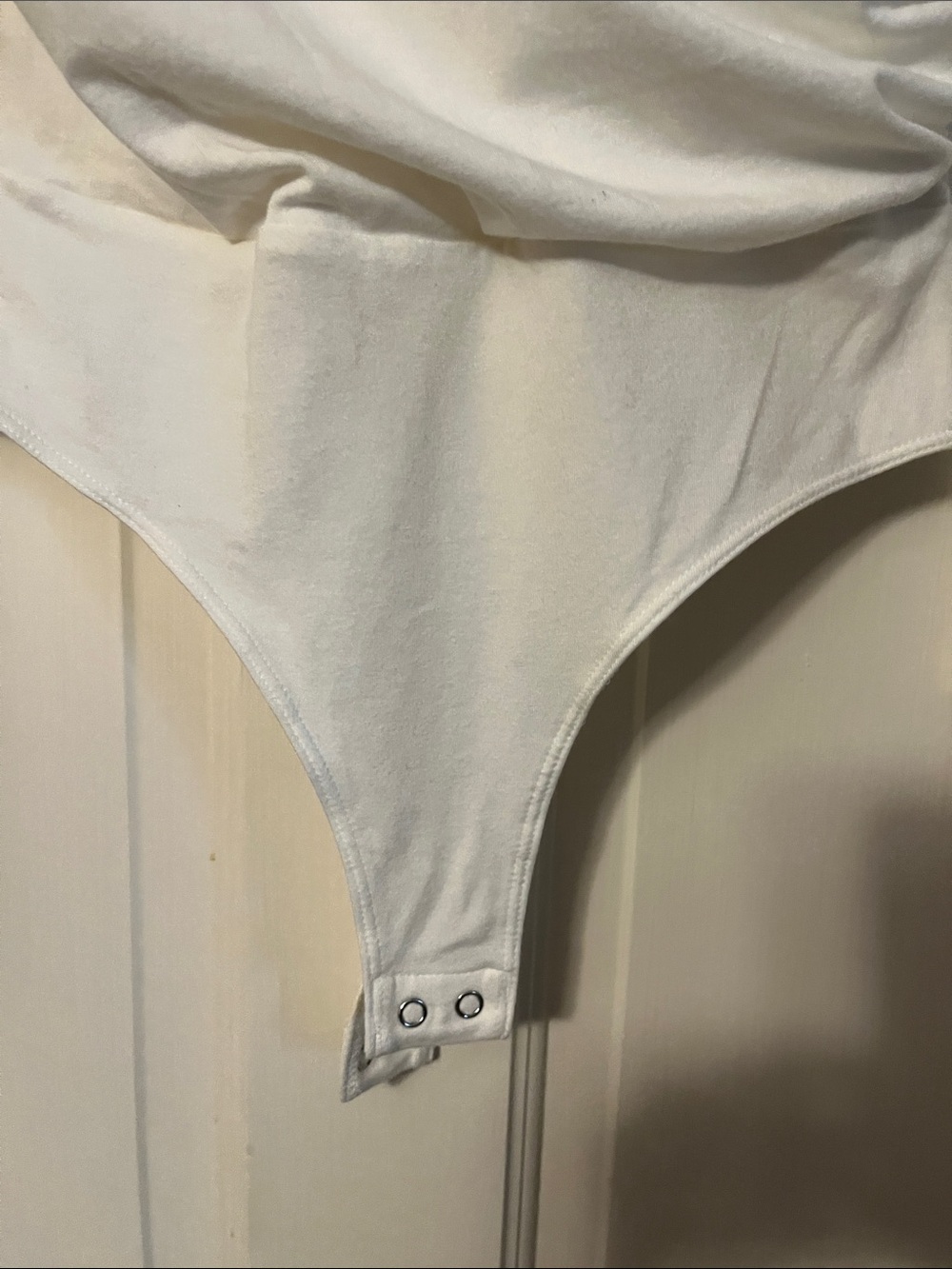 Banana Republic Cream Faux-Wrap Long Sleeve Bodysuit - Picture 4 of 5